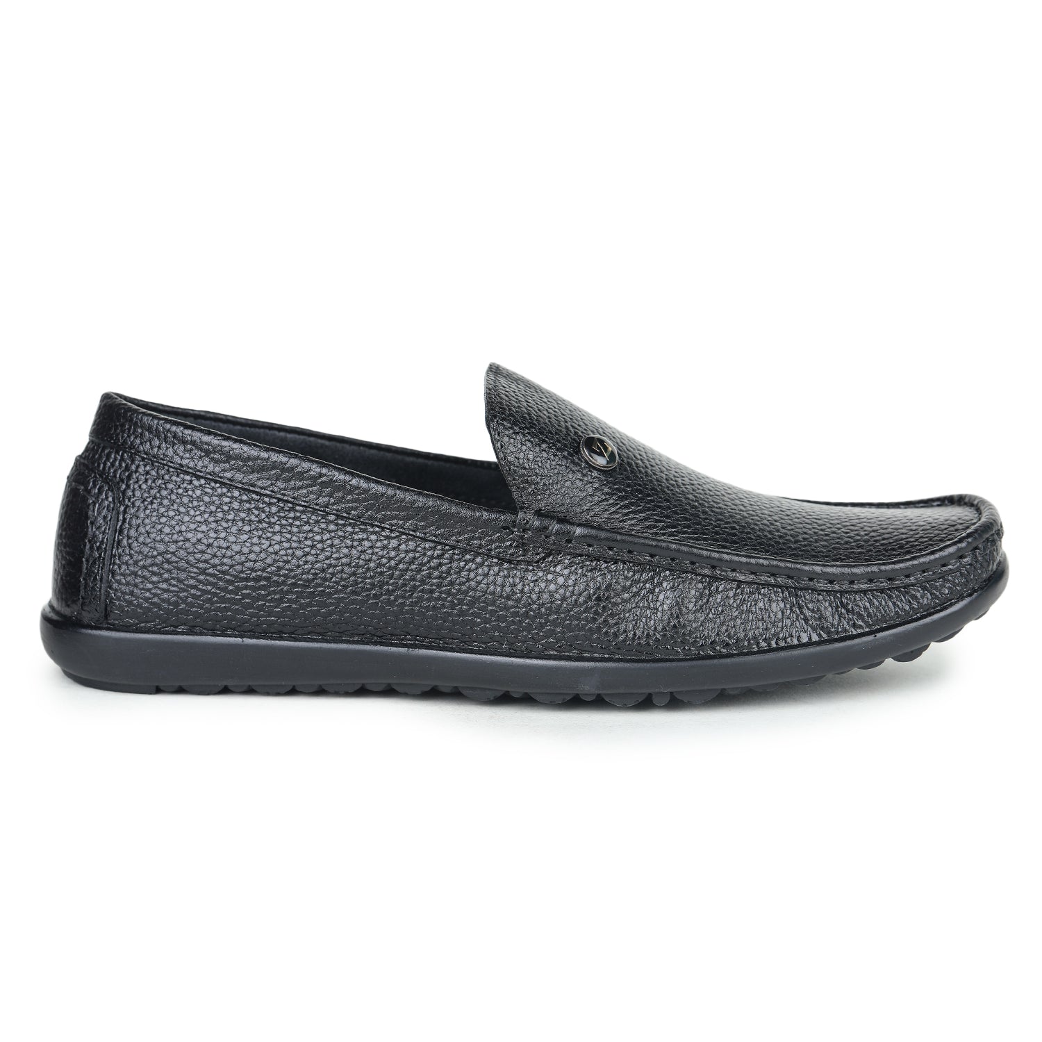 Men’s Textured Genuine Leather Moc Loafers - 1315