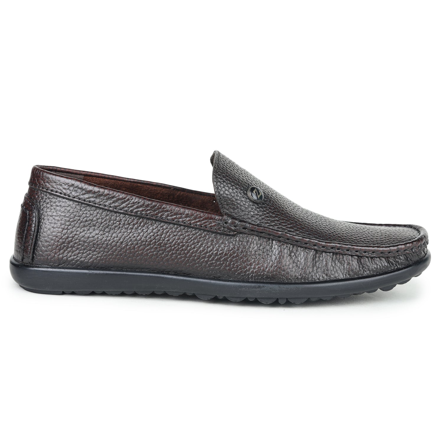Men’s Textured Genuine Leather Moc Loafers - 1315