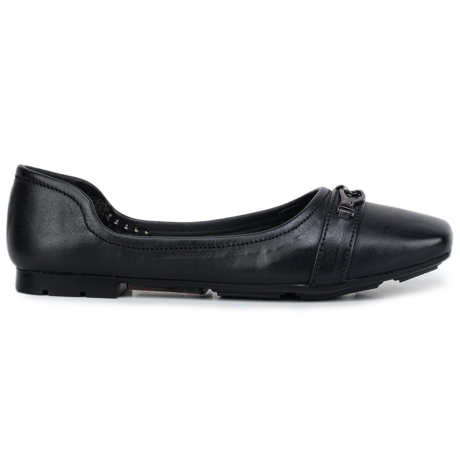 Women’s Genuine Leather Square-Toe Bellies with Metal Trim - 1531