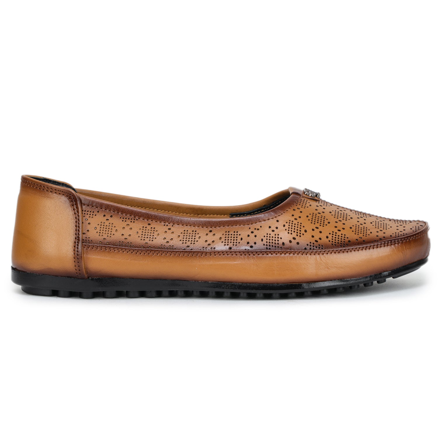 Women’s Perforated Leather Bellies with Comfort Grip Sole - 1611