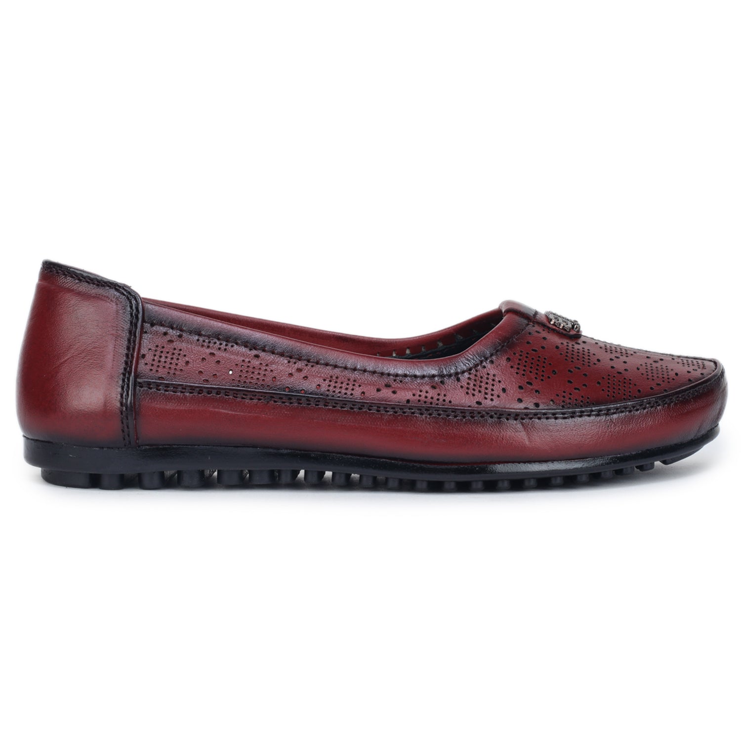 Women’s Perforated Leather Bellies with Comfort Grip Sole - 1611