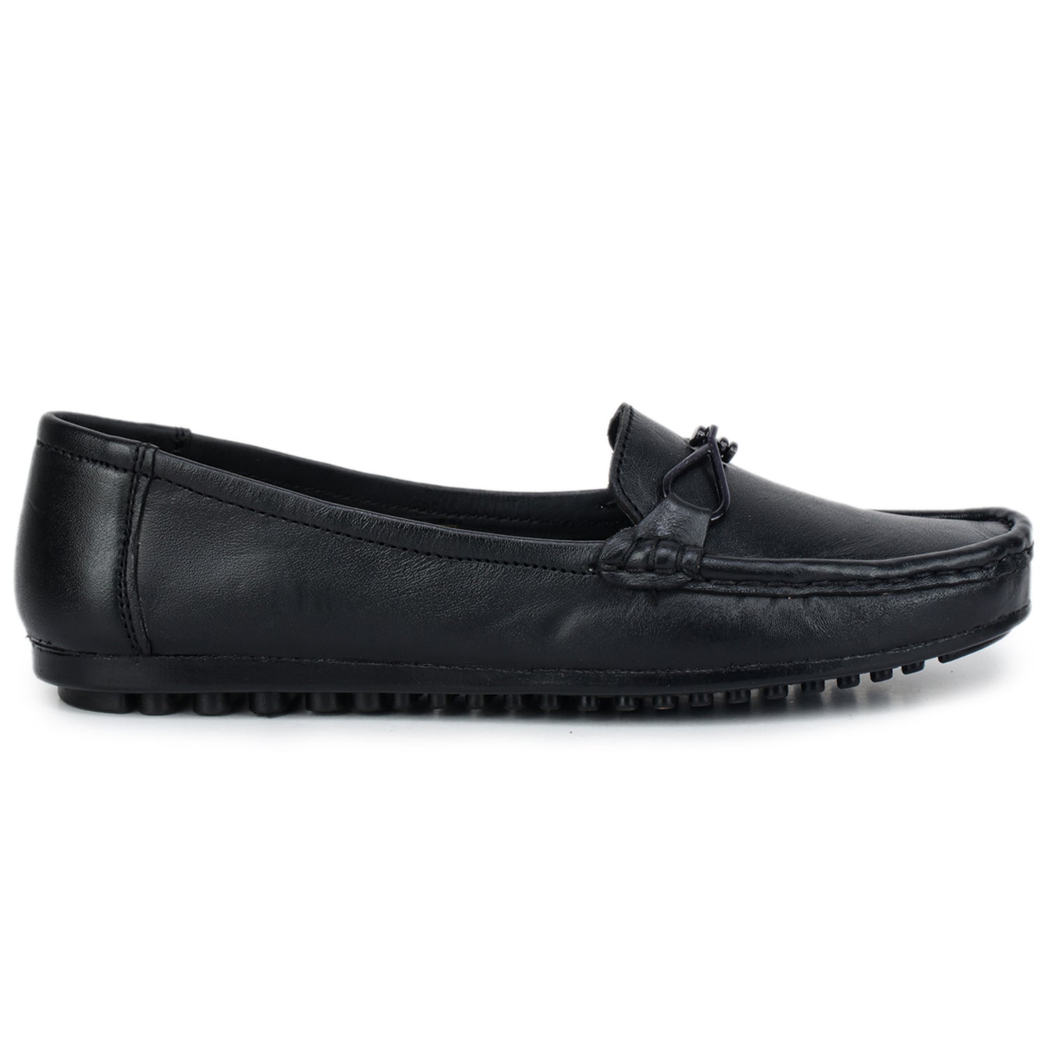 Women’s Leather Moccasin Bellies with Metal Accent - 1622
