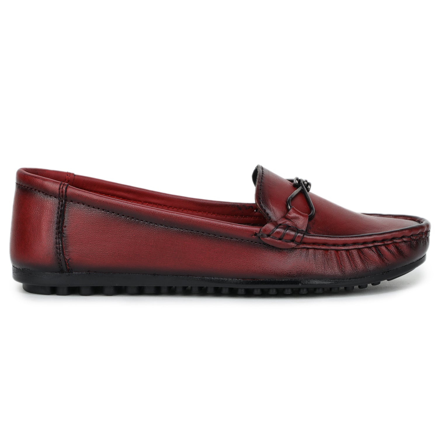 Women’s Leather Moccasin Bellies with Metal Accent - 1622