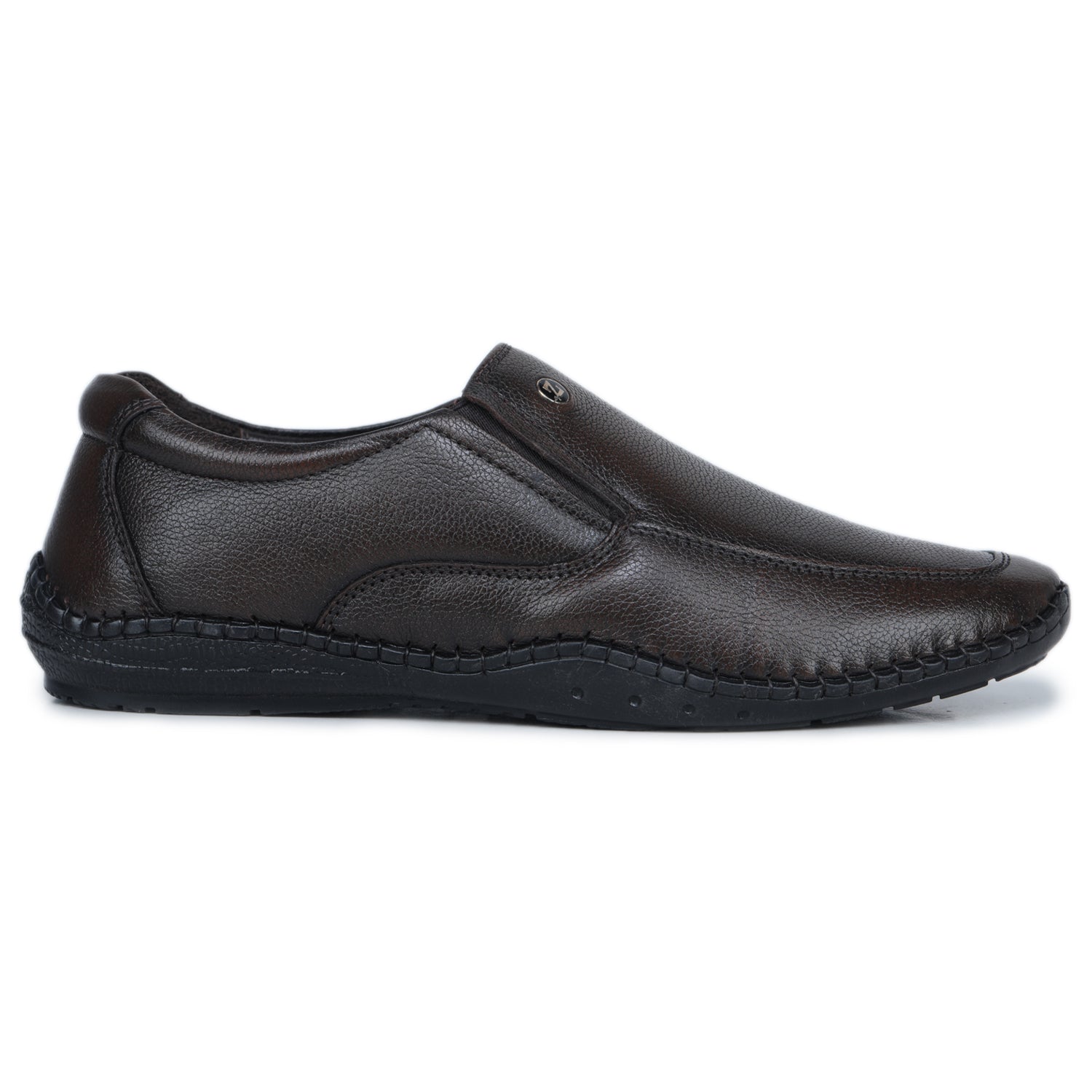 Men’s Medium Ankle Textured Genuine Leather Casual Slip-On Loafers - 1911