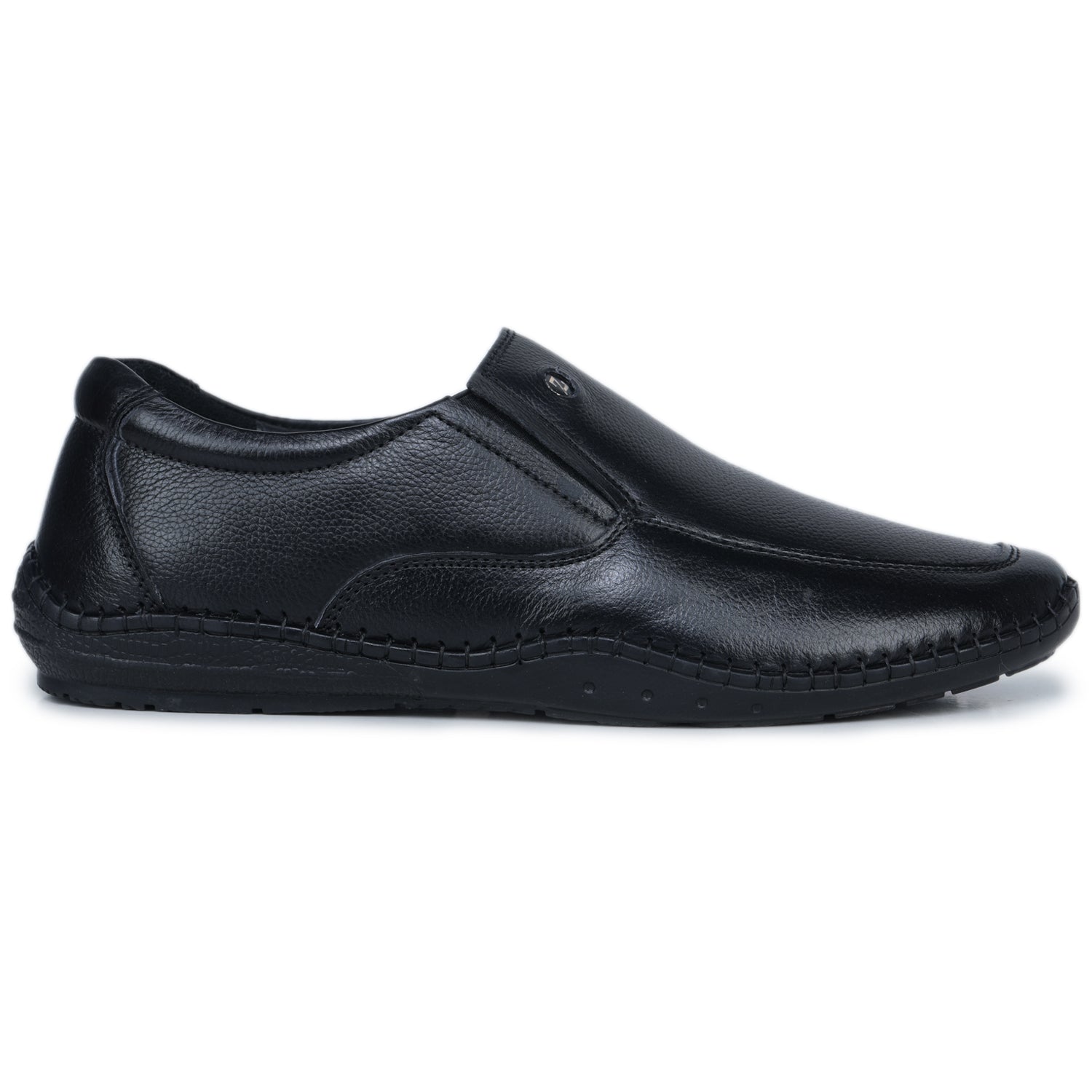 Men’s Medium Ankle Textured Genuine Leather Casual Slip-On Loafers - 1911