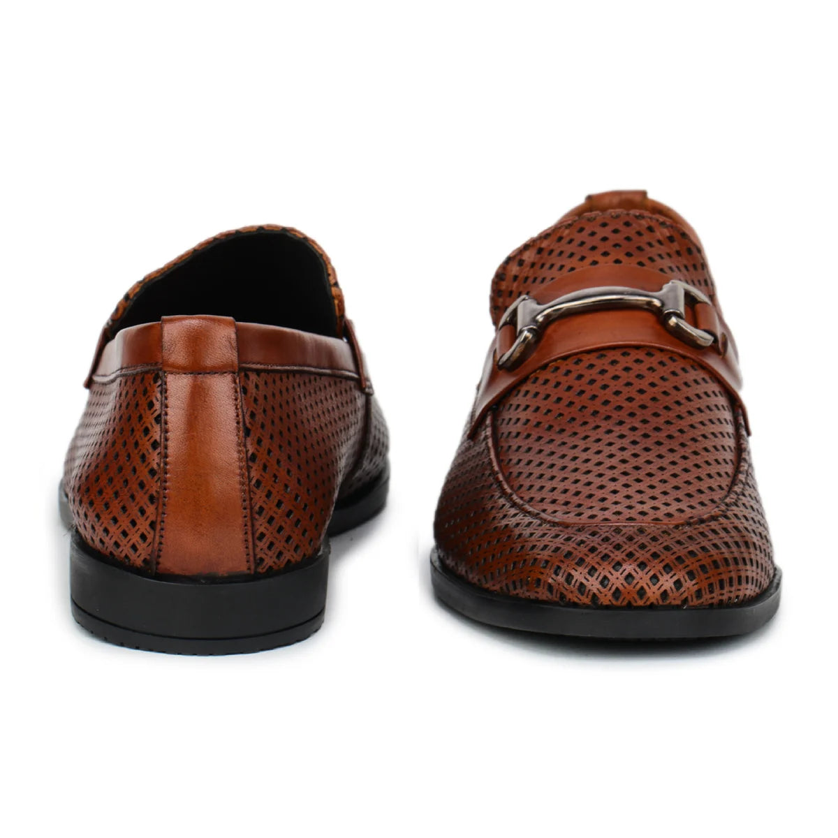 Original Leather Loafers 9981 – Pointed Toe with Mesh Texture Slip-on Shoes - Zoom Shoes India