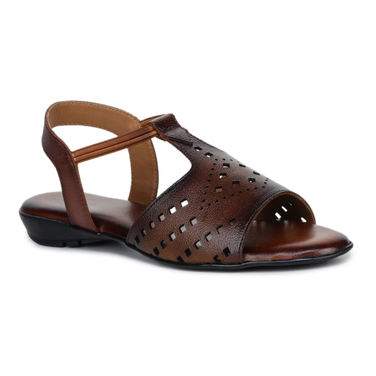 Leather Sandals For Women L 648 – Thong Style with Brogue Detailing - Zoom Shoes India