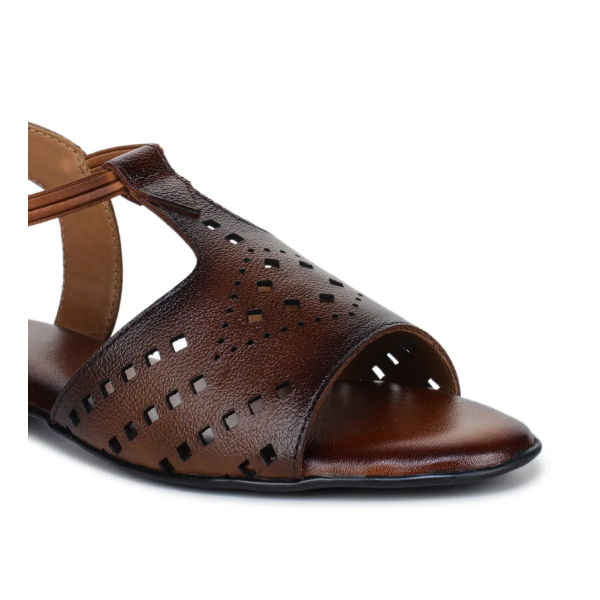 Leather Sandals For Women L 648 – Thong Style with Brogue Detailing - Zoom Shoes India