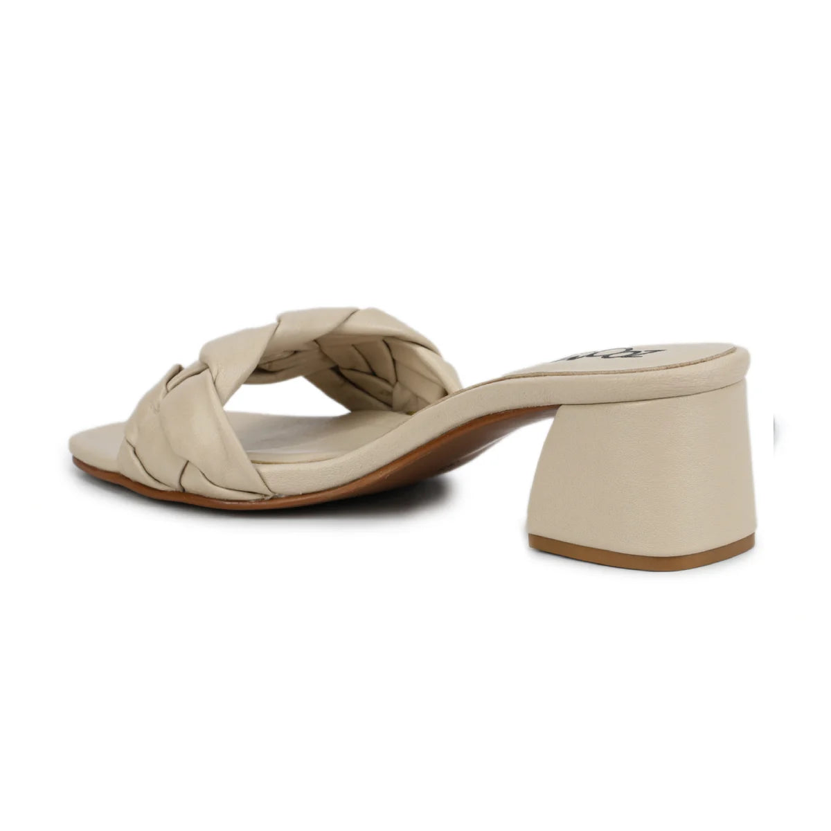 Leather Slippers For Women L 711 – Braid Design with Block Heels & Cushioned Insole - Zoom Shoes India