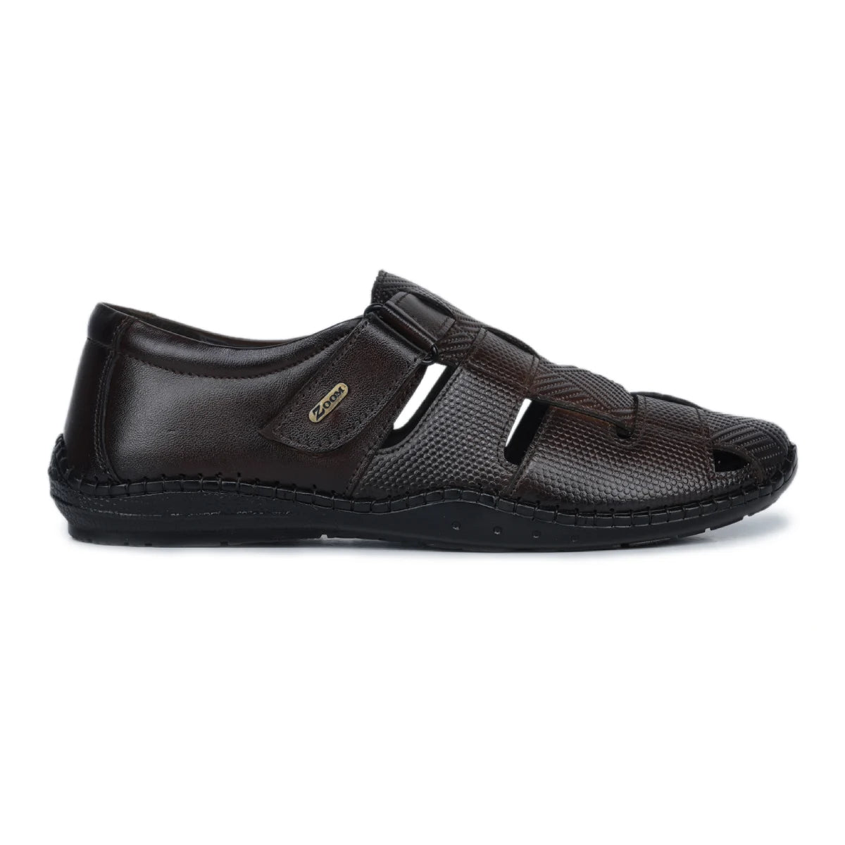 Original Leather Sandals for Men – 1901 with Mat Weave Design & Cushioned Insole - Zoom Shoes India
