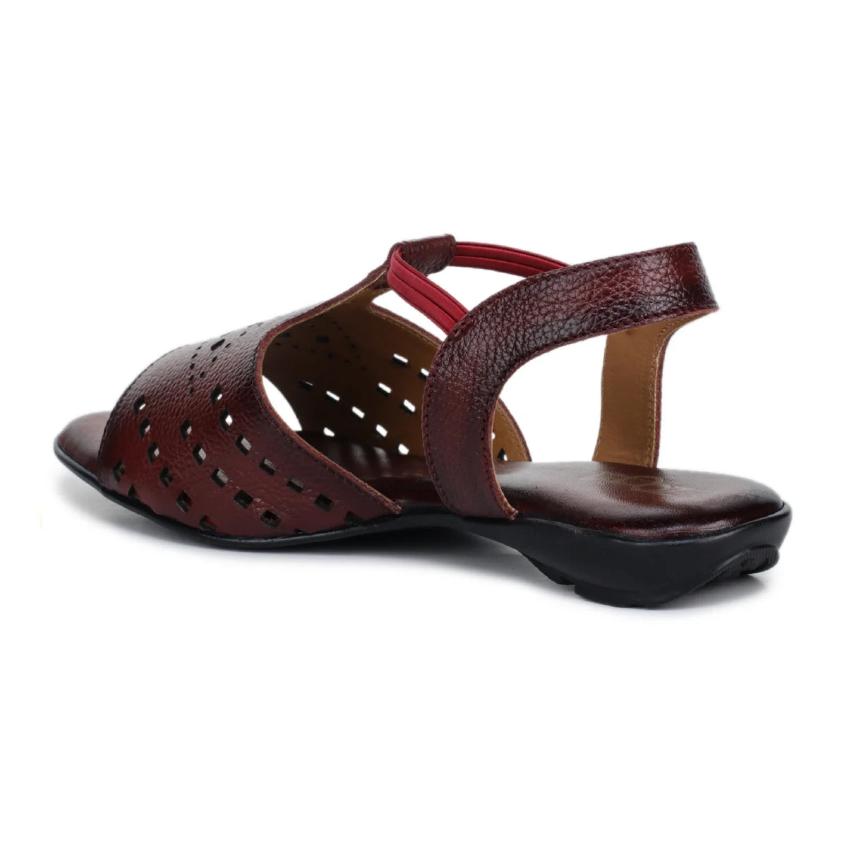 Leather Sandals For Women L 648 – Thong Style with Brogue Detailing - Zoom Shoes India