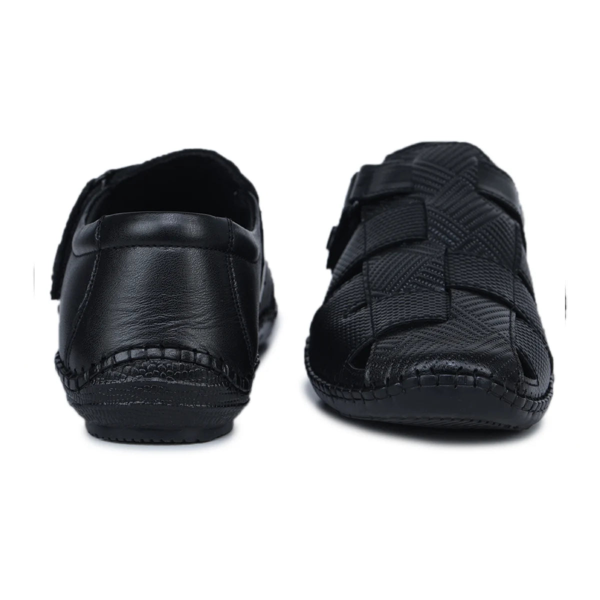 Original Leather Sandals for Men – 1901 with Mat Weave Design & Cushioned Insole - Zoom Shoes India