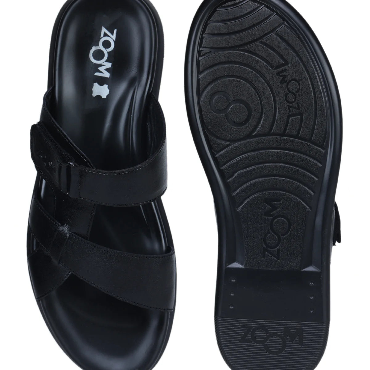 Genuine Leather Slide Slippers for Men – CN 36 with Cushioned Insole & Anti-Slip Sole - Zoom Shoes India