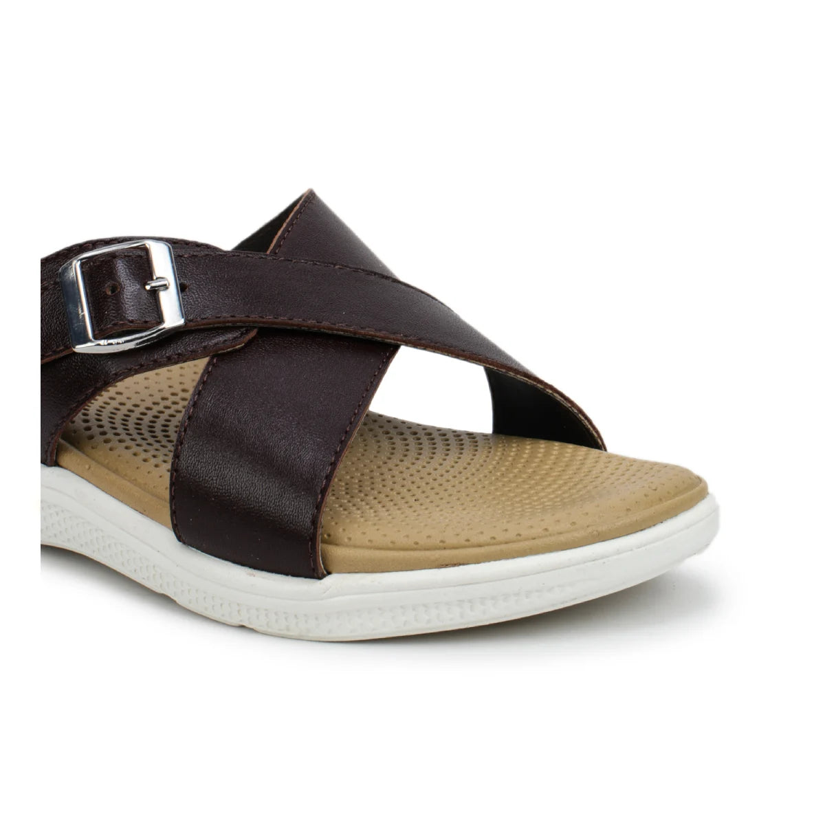 Women’s Leather Slippers 7515 – Criss-Cross Buckle Design - Zoom Shoes India