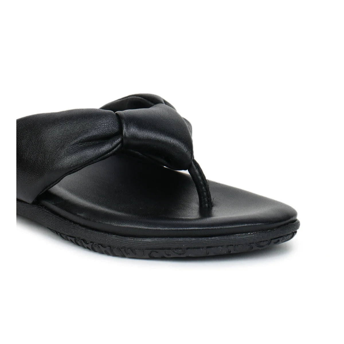 Women’s Leather Slippers L 132 – V-Toe Tie Knot Design with Cushioned Insole - Zoom Shoes India
