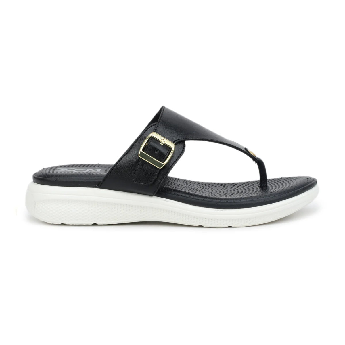 Leather Slippers For Women 7525 – V-Toe Monk Strap Flats with Cushioned Insole - Zoom Shoes India