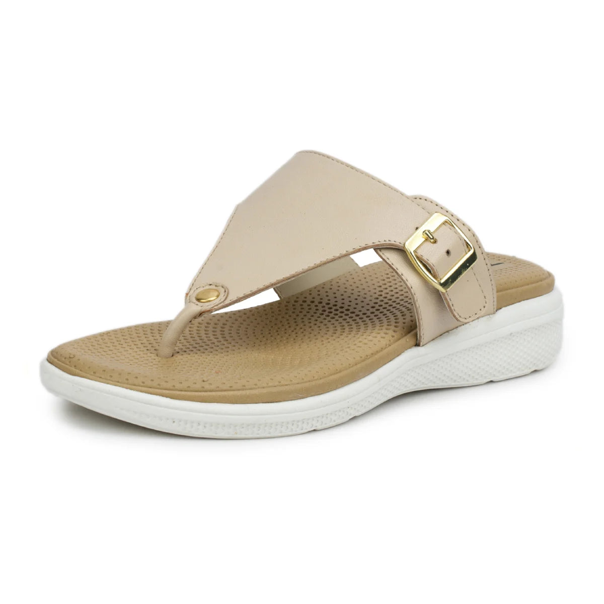 Leather Slippers For Women 7525 – V-Toe Monk Strap Flats with Cushioned Insole - Zoom Shoes India