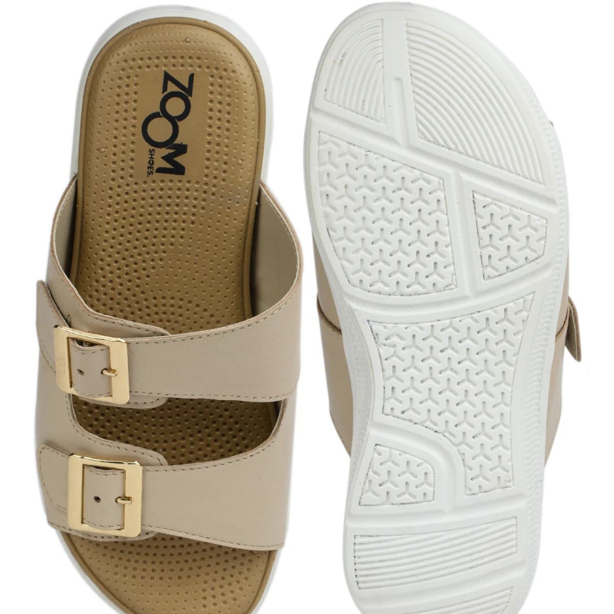 Women’s Leather Slippers 7512 – Monk Strap Design in Flats - Zoom Shoes India