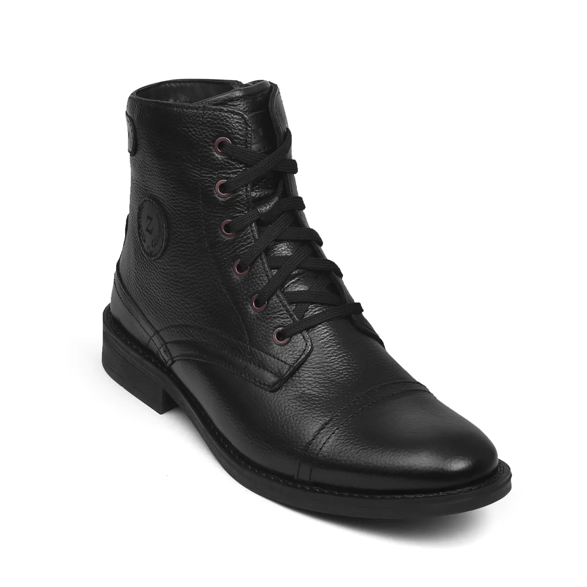 High Ankle Leather Boots for Men D – 4080 Original Leather Hiking Boots IND 05 Black