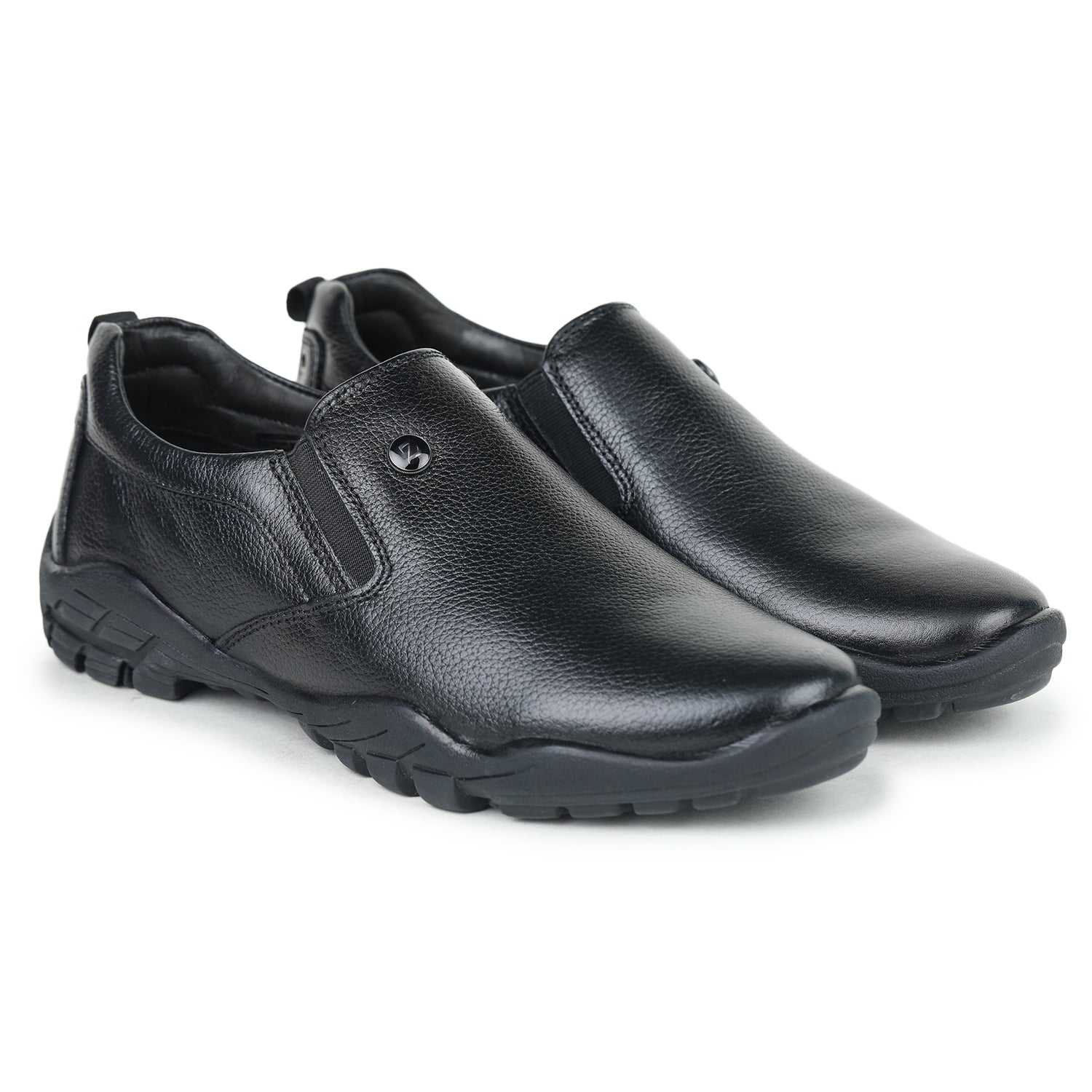 Men’s Rugged Textured Leather Slip-On Loafers - 7115