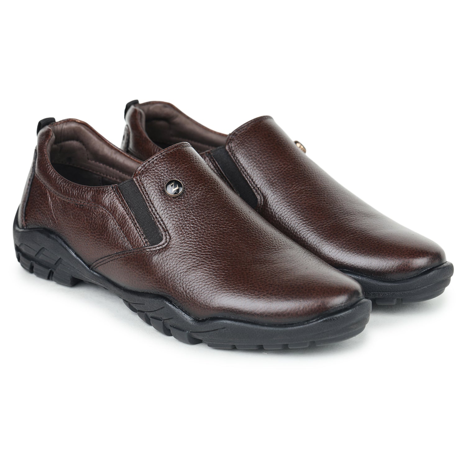 Men’s Rugged Textured Leather Slip-On Loafers - 7115