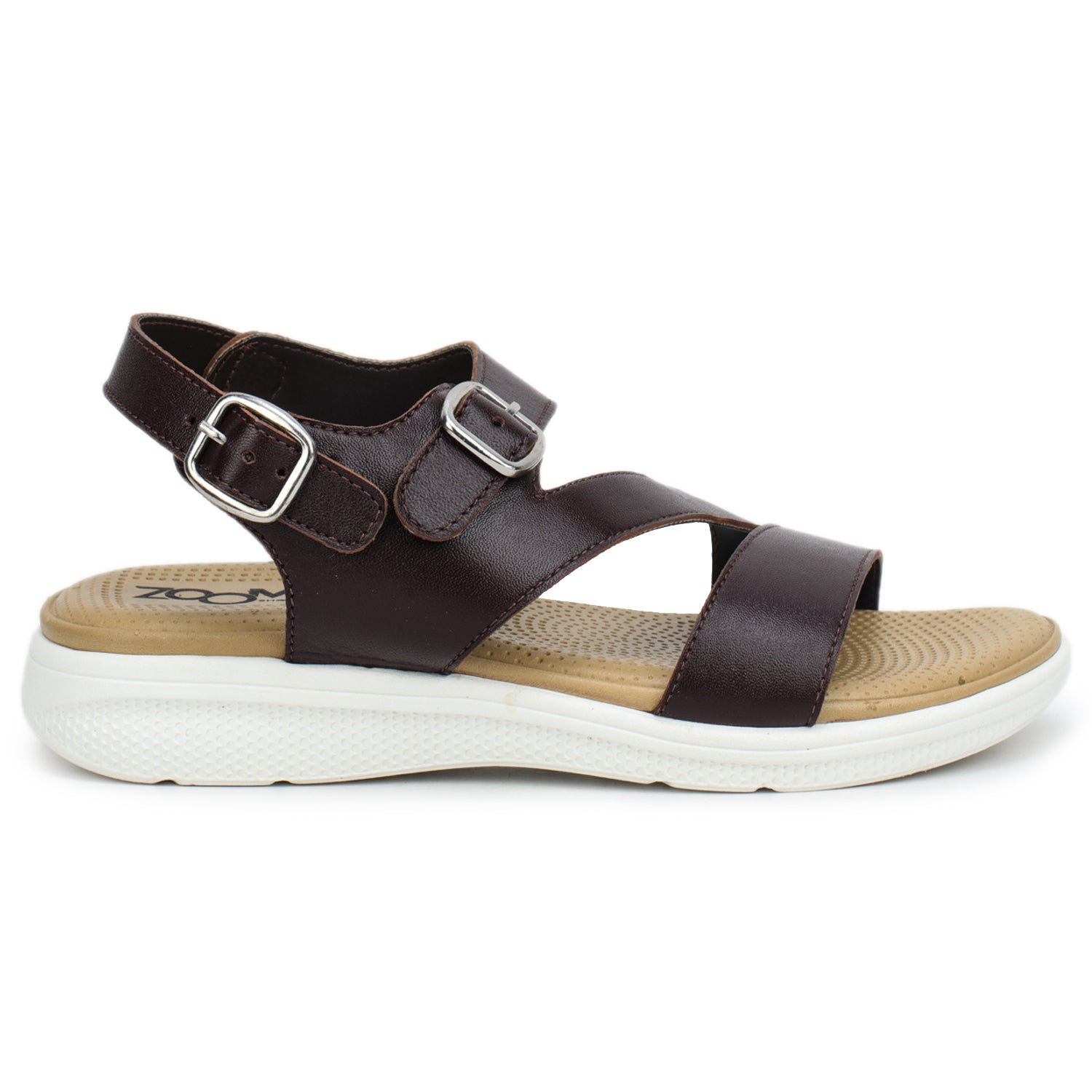 Women’s Genuine Leather Textured Low Ankle Casual Slip-On Sandals - 7575