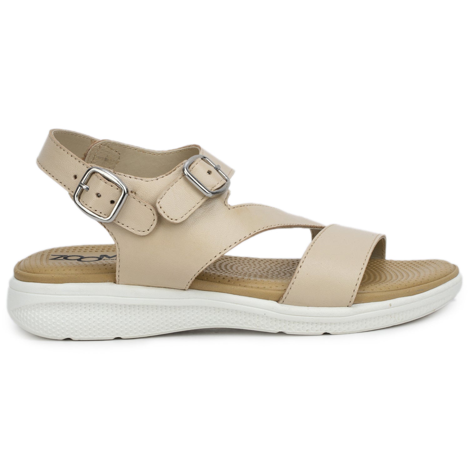 Women’s Genuine Leather Textured Low Ankle Casual Slip-On Sandals - 7575