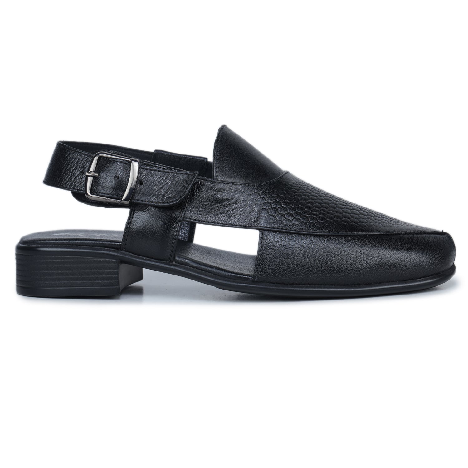 Men’s Textured Genuine Leather Low Ankle Slip-On Casual Sandals - 9287