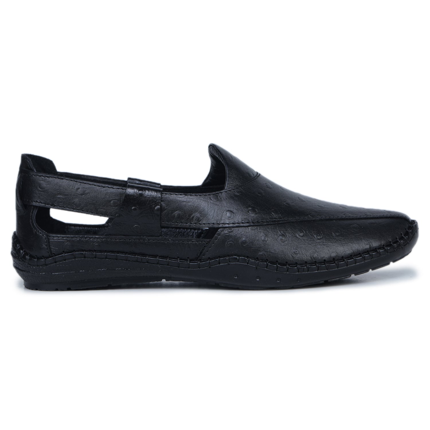 Men’s Premium Textured Genuine Leather Slip-On Sandals - 9288