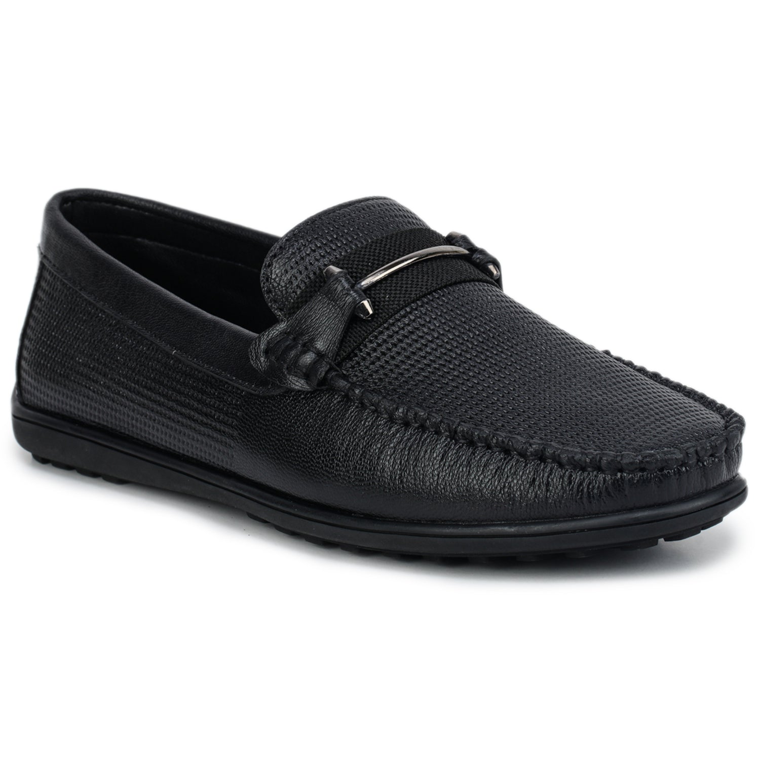 Men’s Textured Leather Bit Loafers - 9850