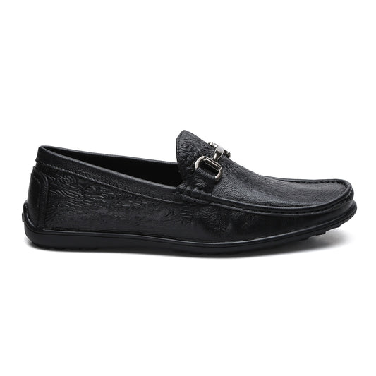 Fine-grain Leather Loafers for Men – 9855 with Tree Bark Texture & Cushioned Insole - Zoom Shoes India