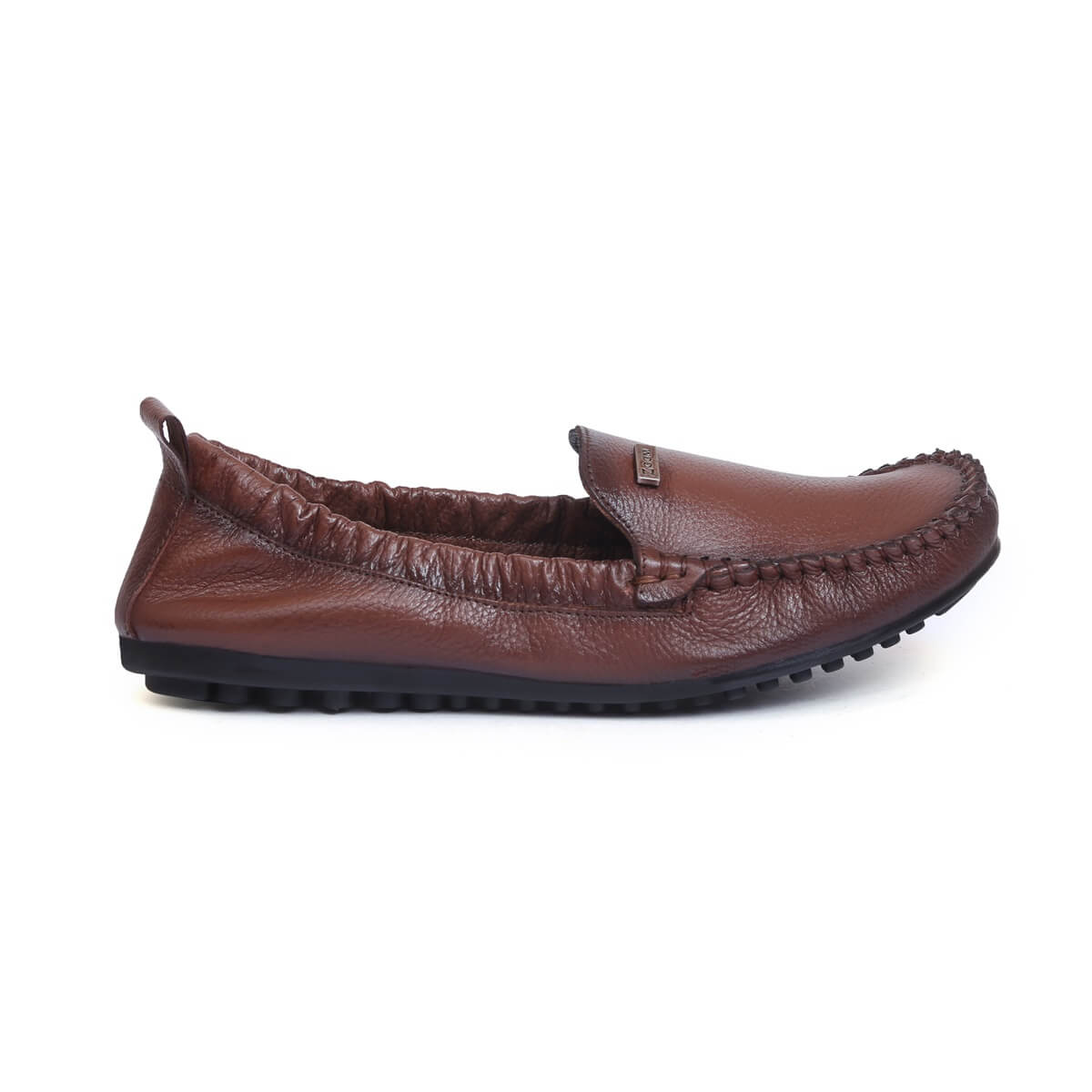 elastic loafer shoes for women_brown_2