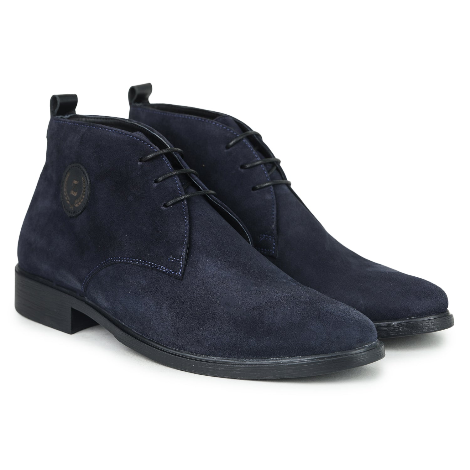 High Ankle Genuine Leather Textured Formal Lace-Up Boots for Men - B93
