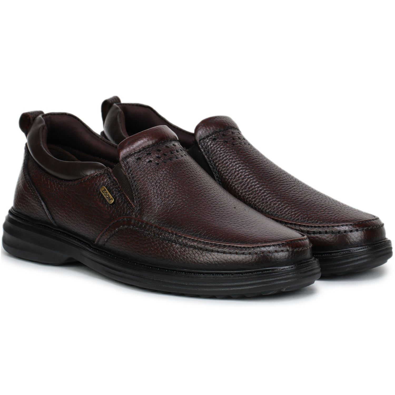 Men’s Textured Genuine Leather Slip-On Shoes - 4522