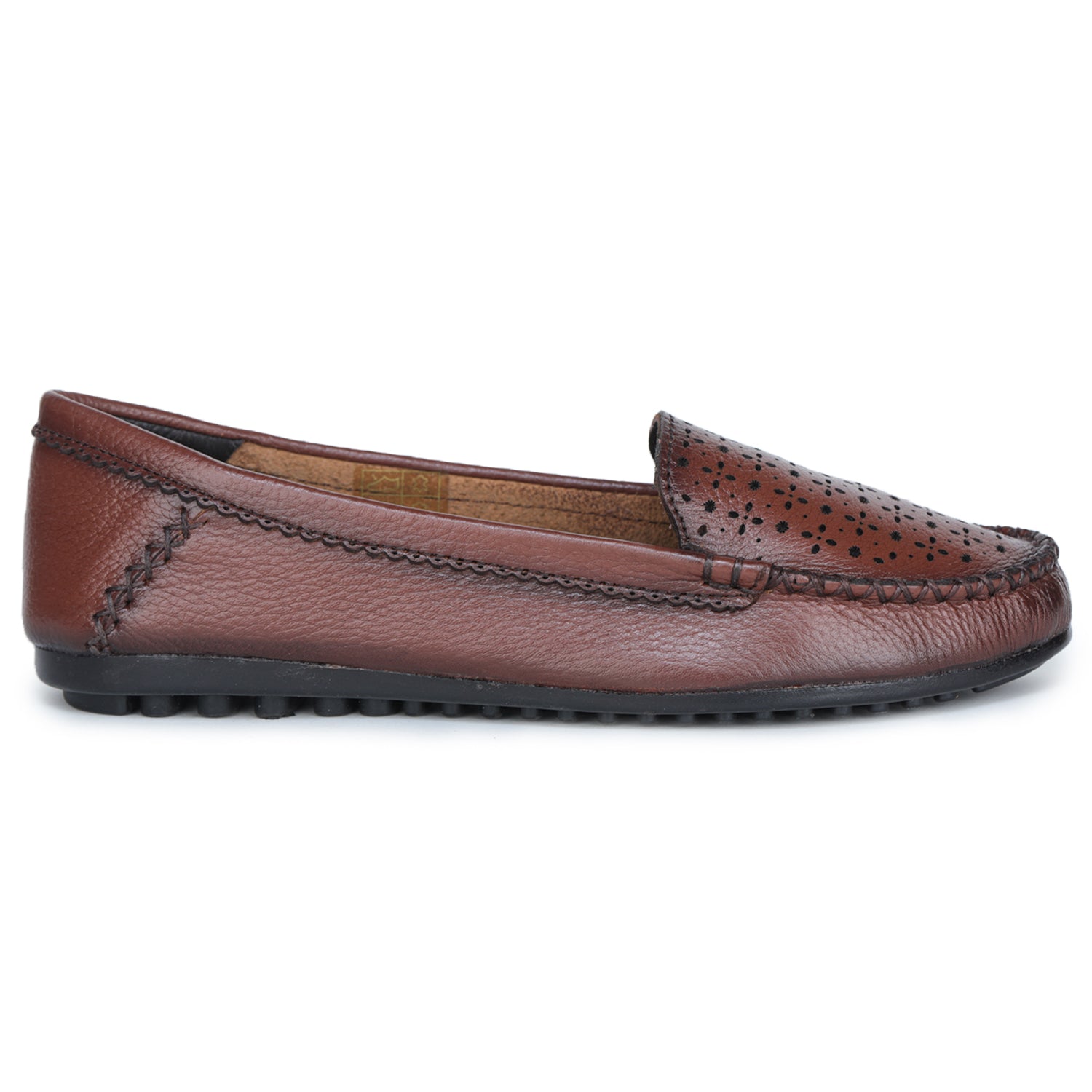 Women’s Genuine Leather Textured Slip-On Comfort Bellies – Black - MAGGI