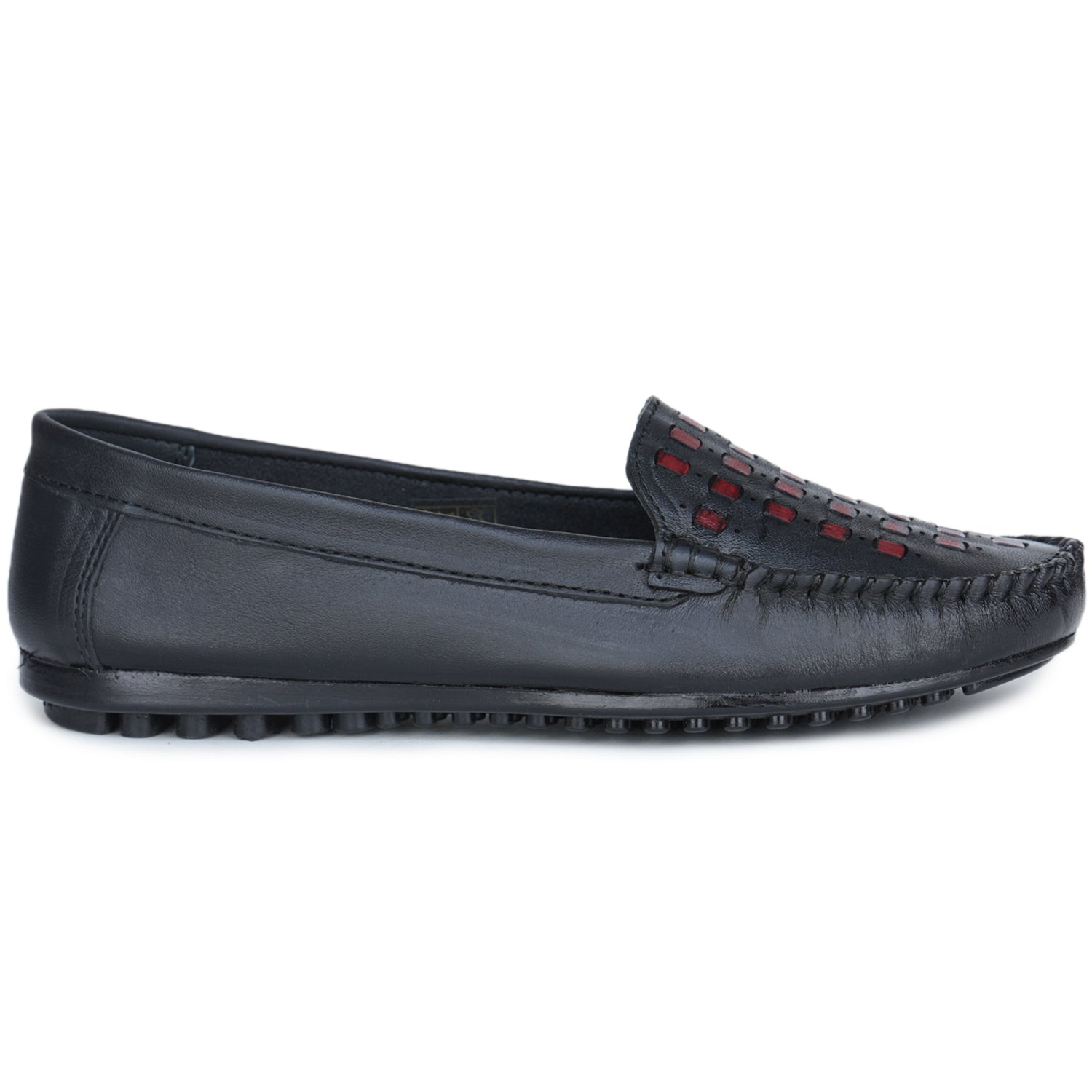 Women’s Genuine Leather Woven Detail Slip-On Bellies - MATRIX