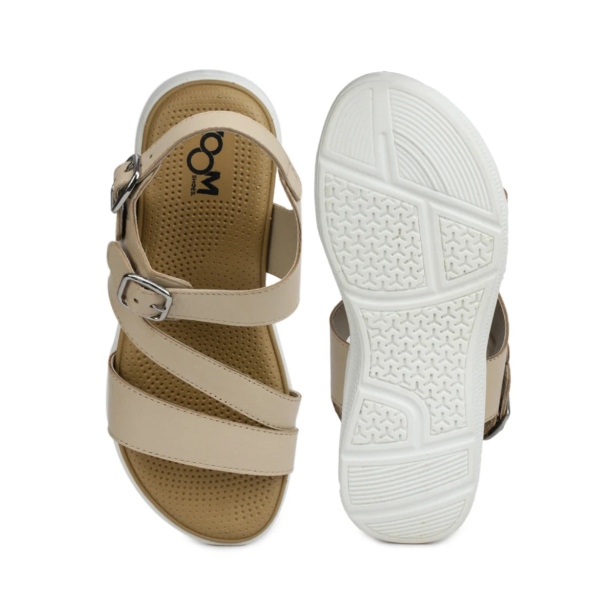 Women’s Leather Sandals 7575 – Classic Design with Buckle & Chunky Sole - Zoom Shoes India