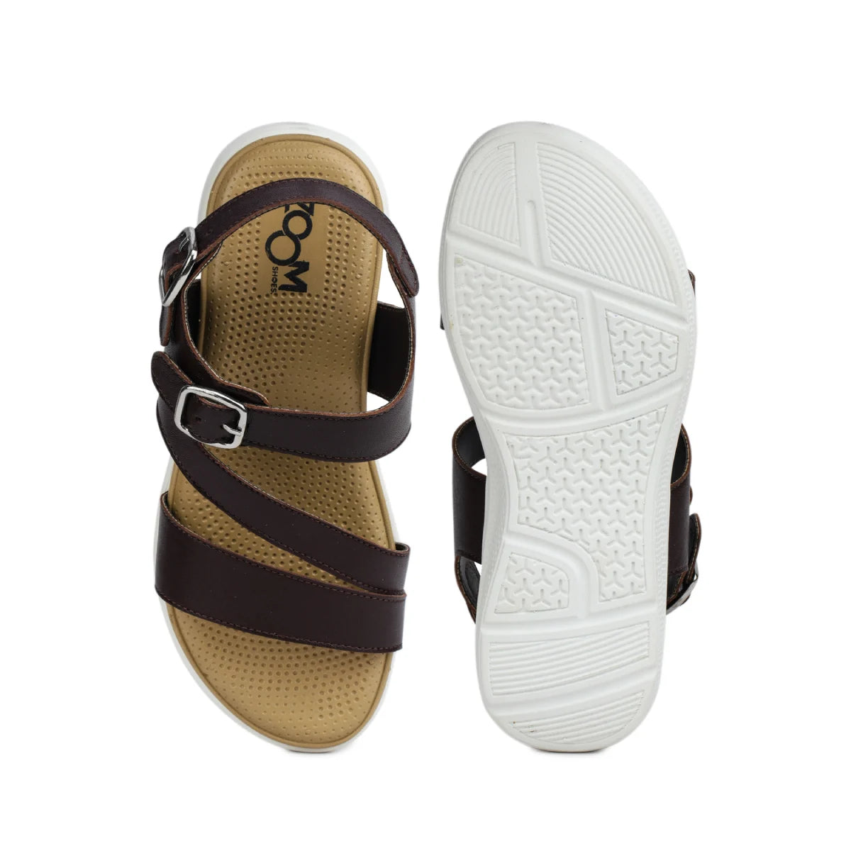 Women’s Leather Sandals 7575 – Classic Design with Buckle & Chunky Sole - Zoom Shoes India