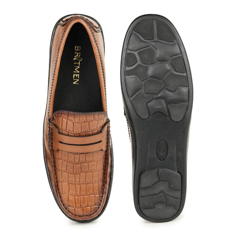 mens leather penny loafers