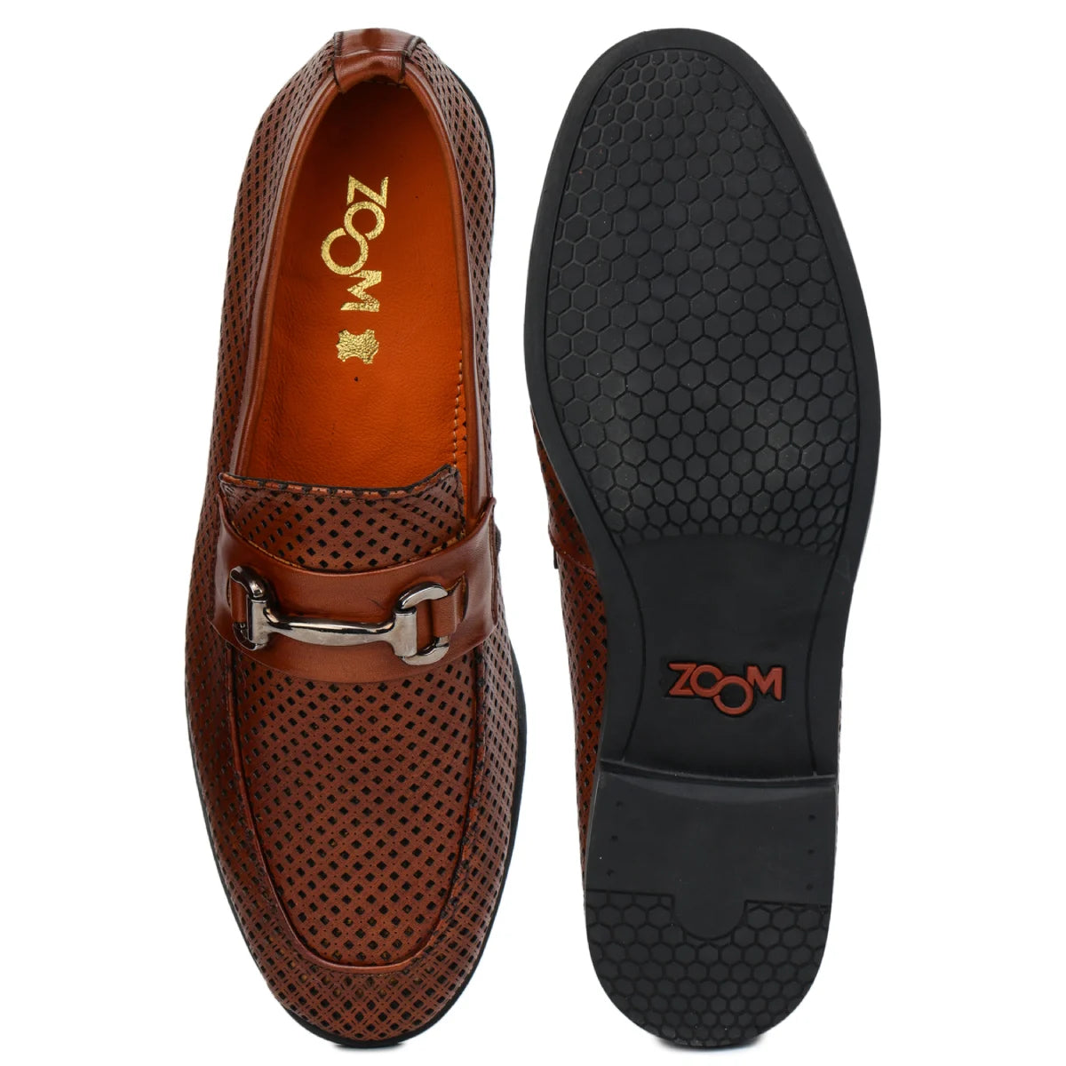 Original Leather Loafers 9981 – Pointed Toe with Mesh Texture Slip-on Shoes - Zoom Shoes India