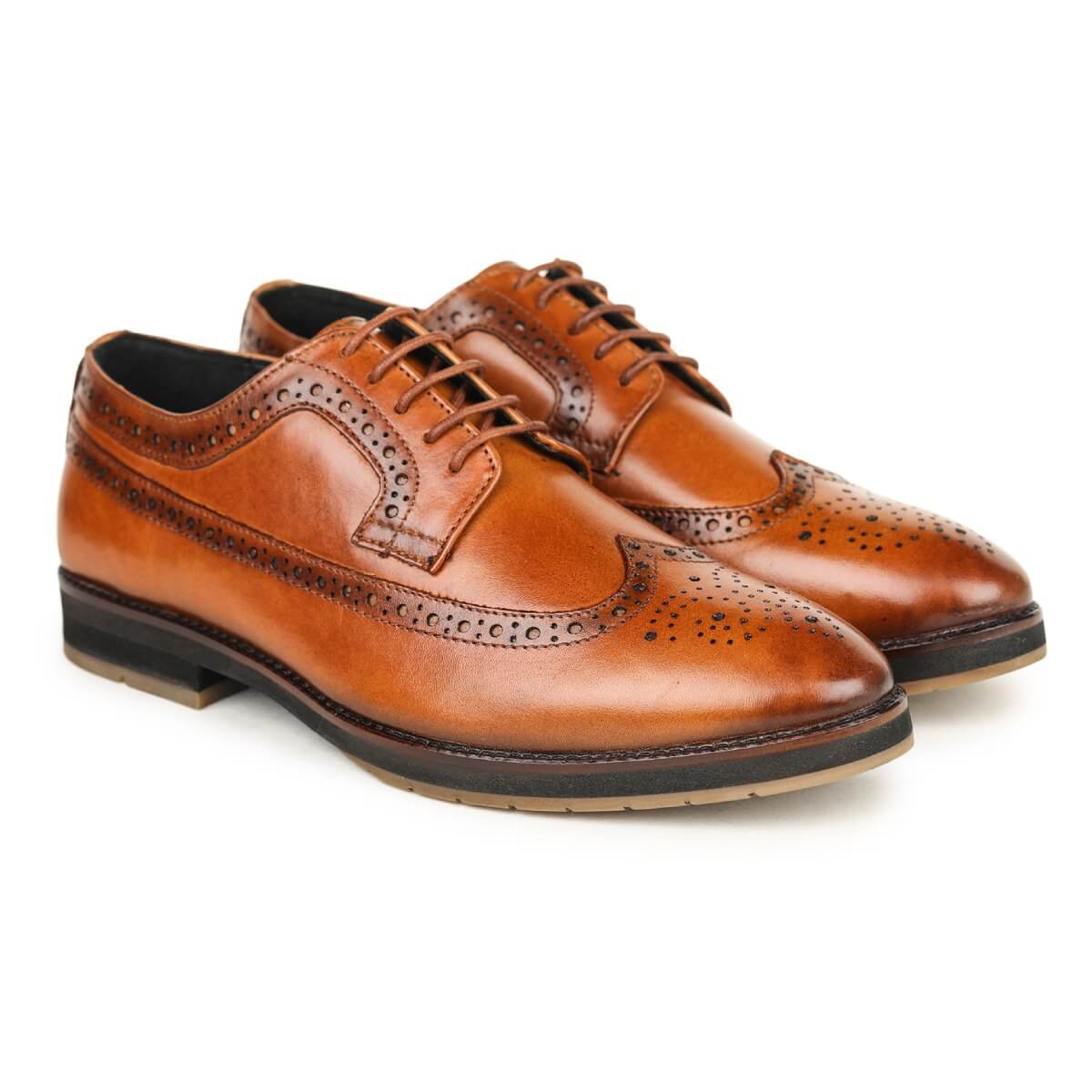 Wingtip Brogue Shoes tan_5