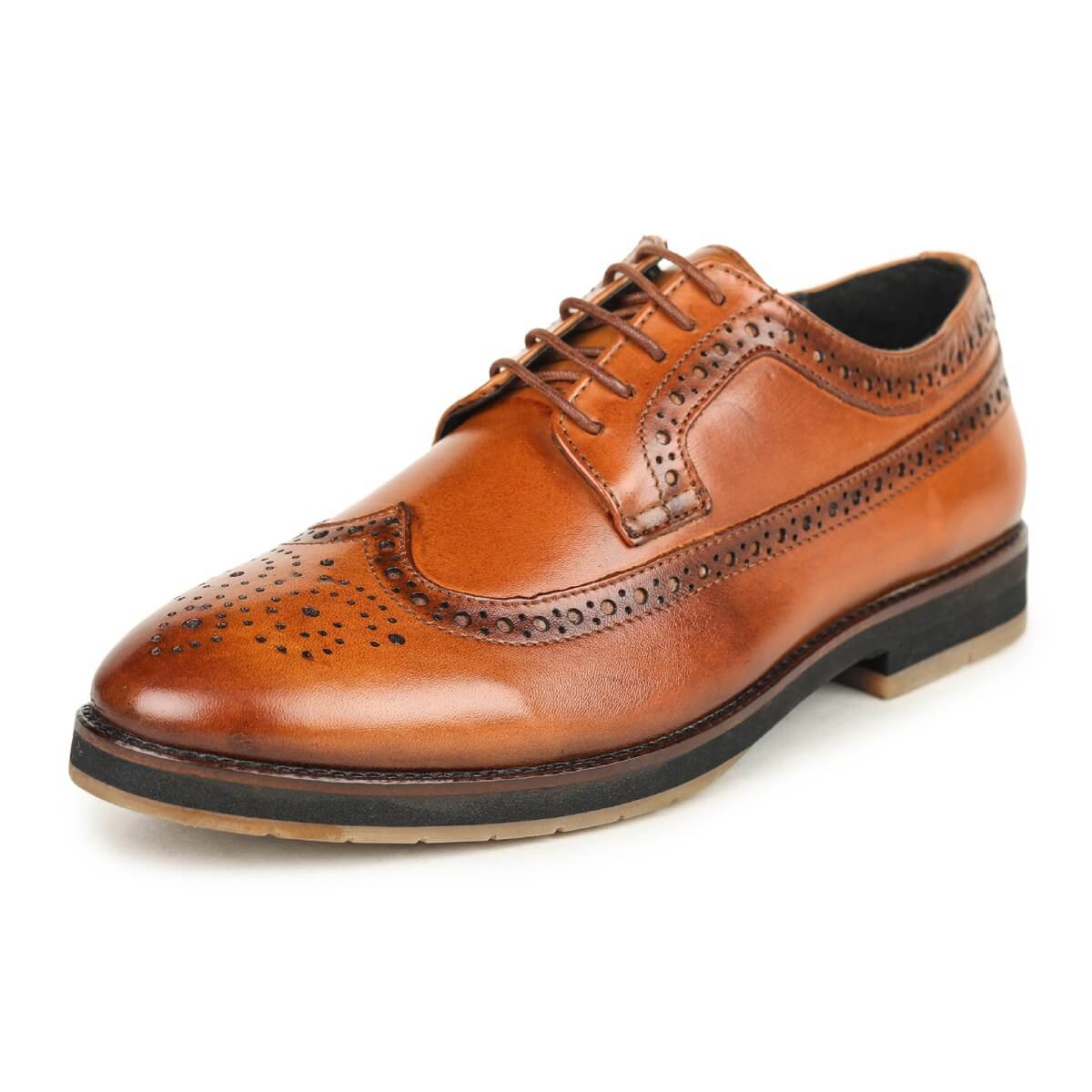 Wingtip Brogue Shoes tan_1