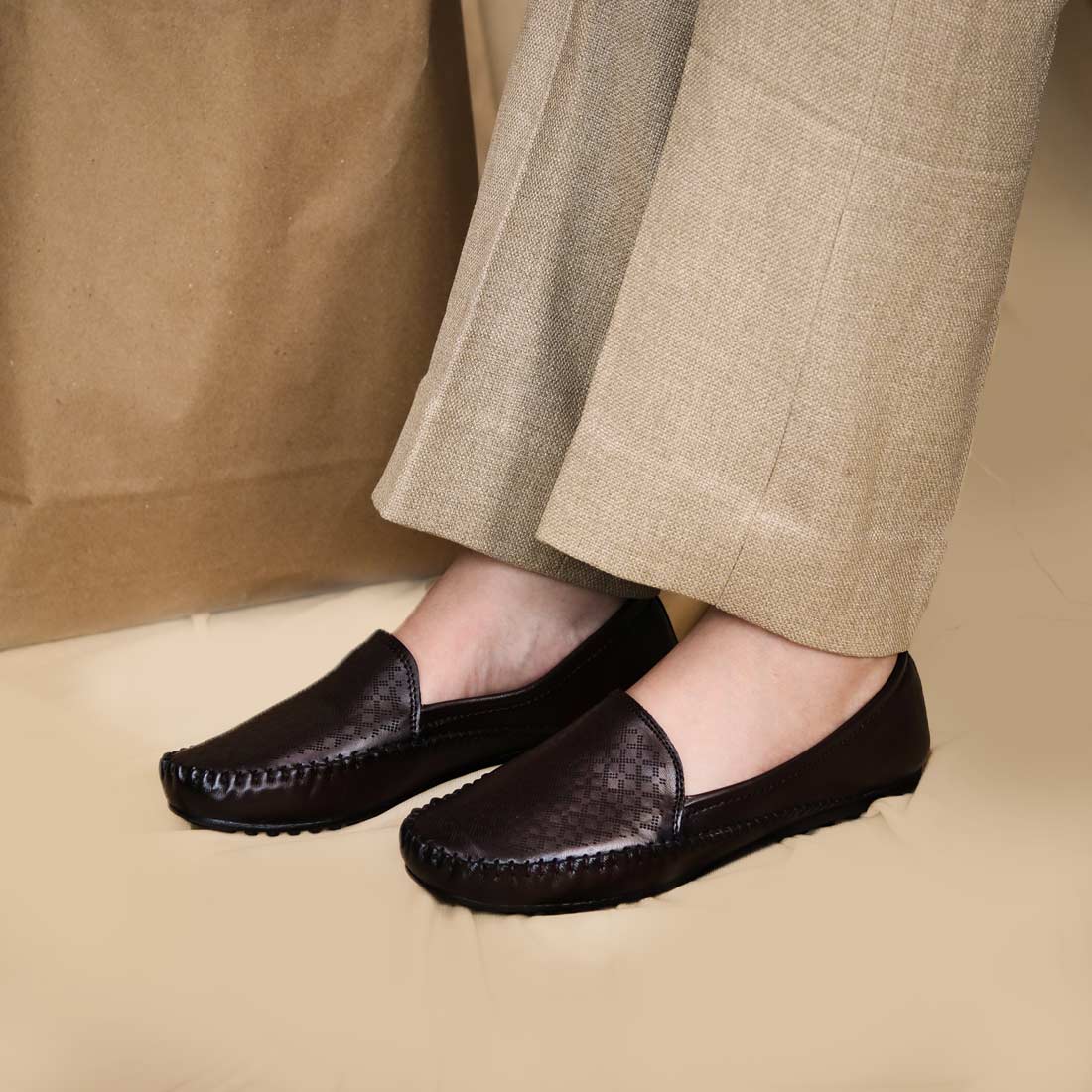 Leather Brogue Bellies for Women ZIPPY Zoom Shoes