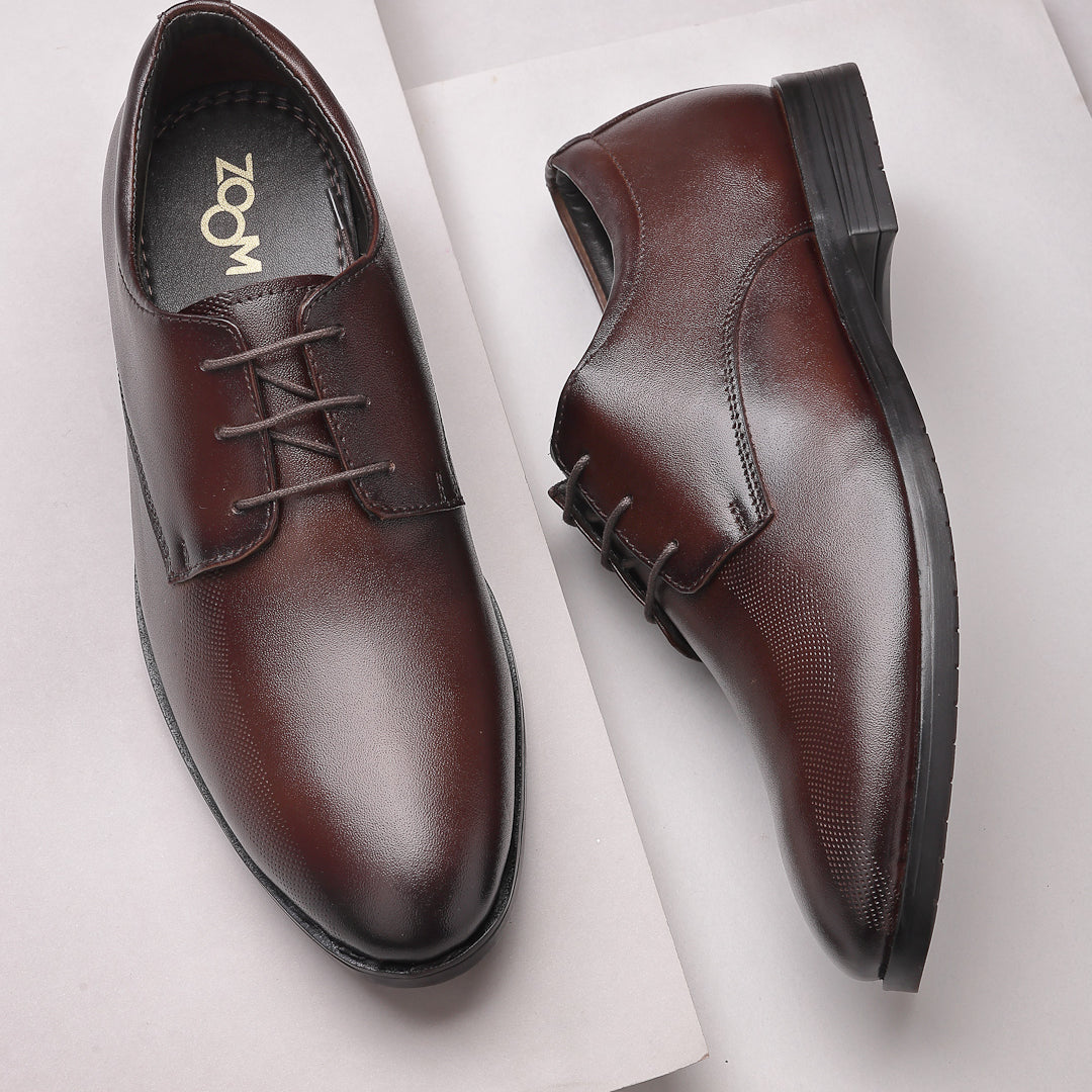 Men's Genuine Leather Derby Formal Shoes - 3287 - image 11