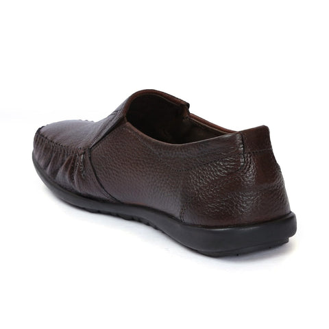 Leather Slip On Shoes D-1335_brown2