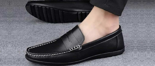 leather slip on shoes