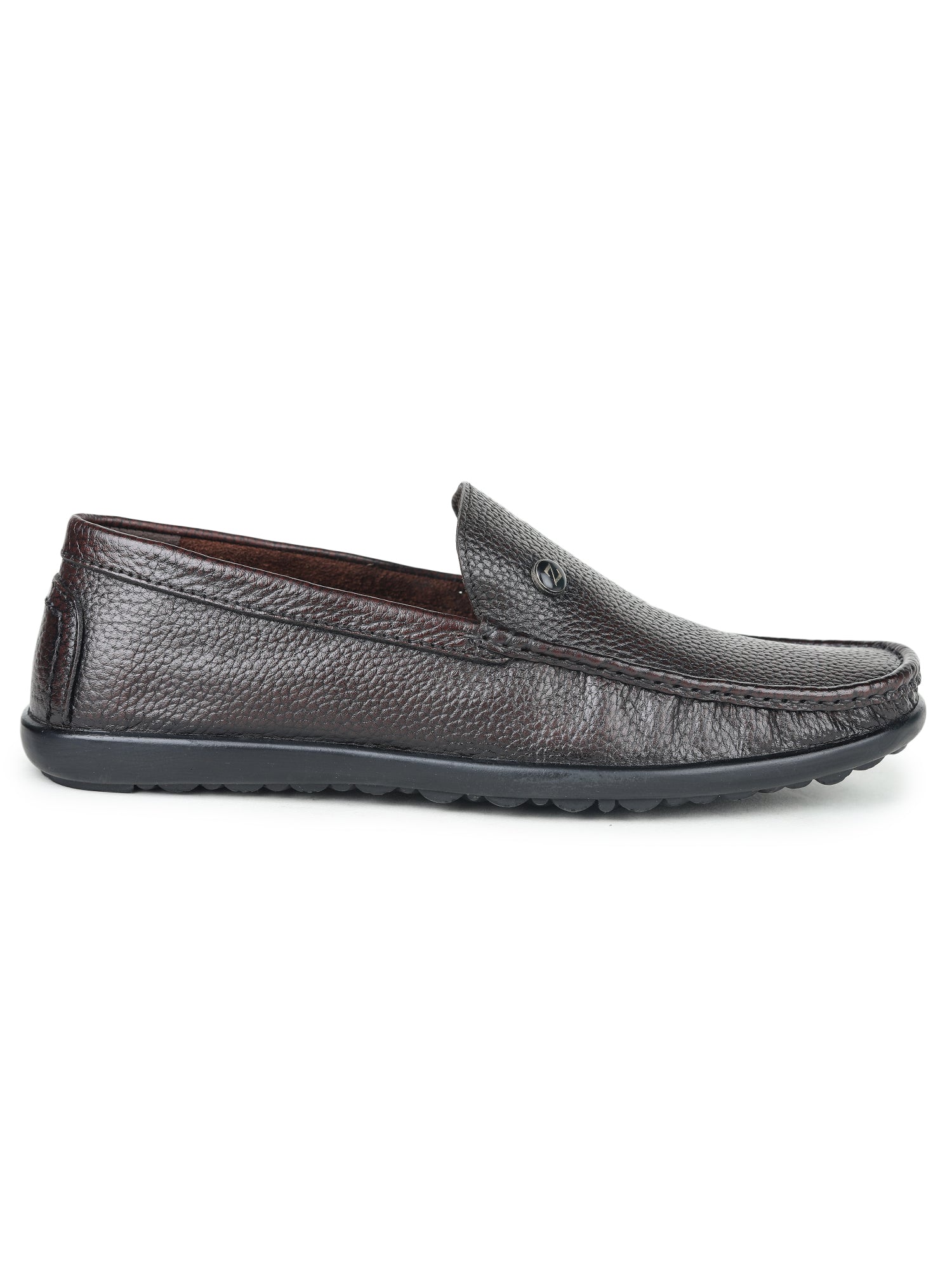 Men’s Textured Genuine Leather Moc Loafers - 1315