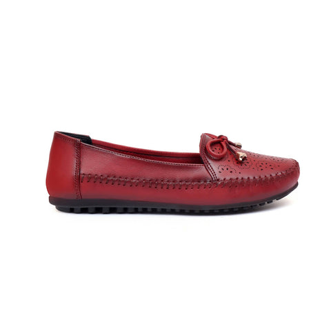 Zoom Shoes Genuine Leather Women Bellies With Floral Brogue Pattern