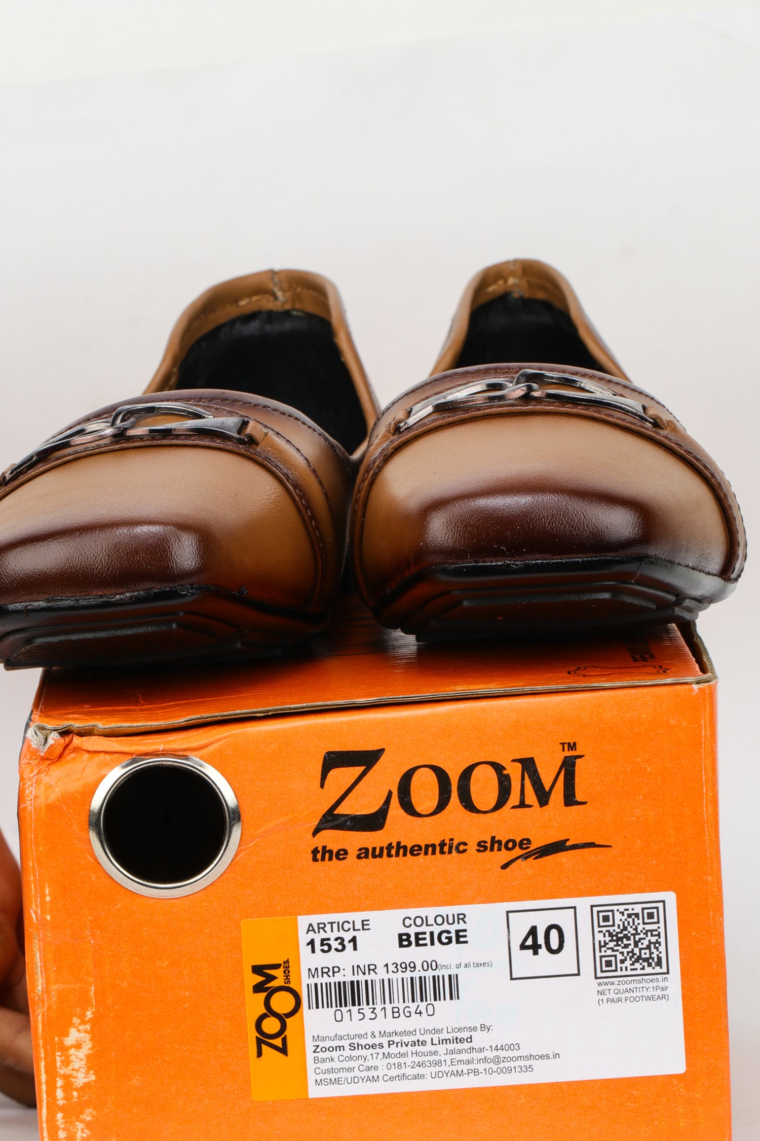 Women’s Genuine Leather Square-Toe Bellies with Metal Trim - 1531