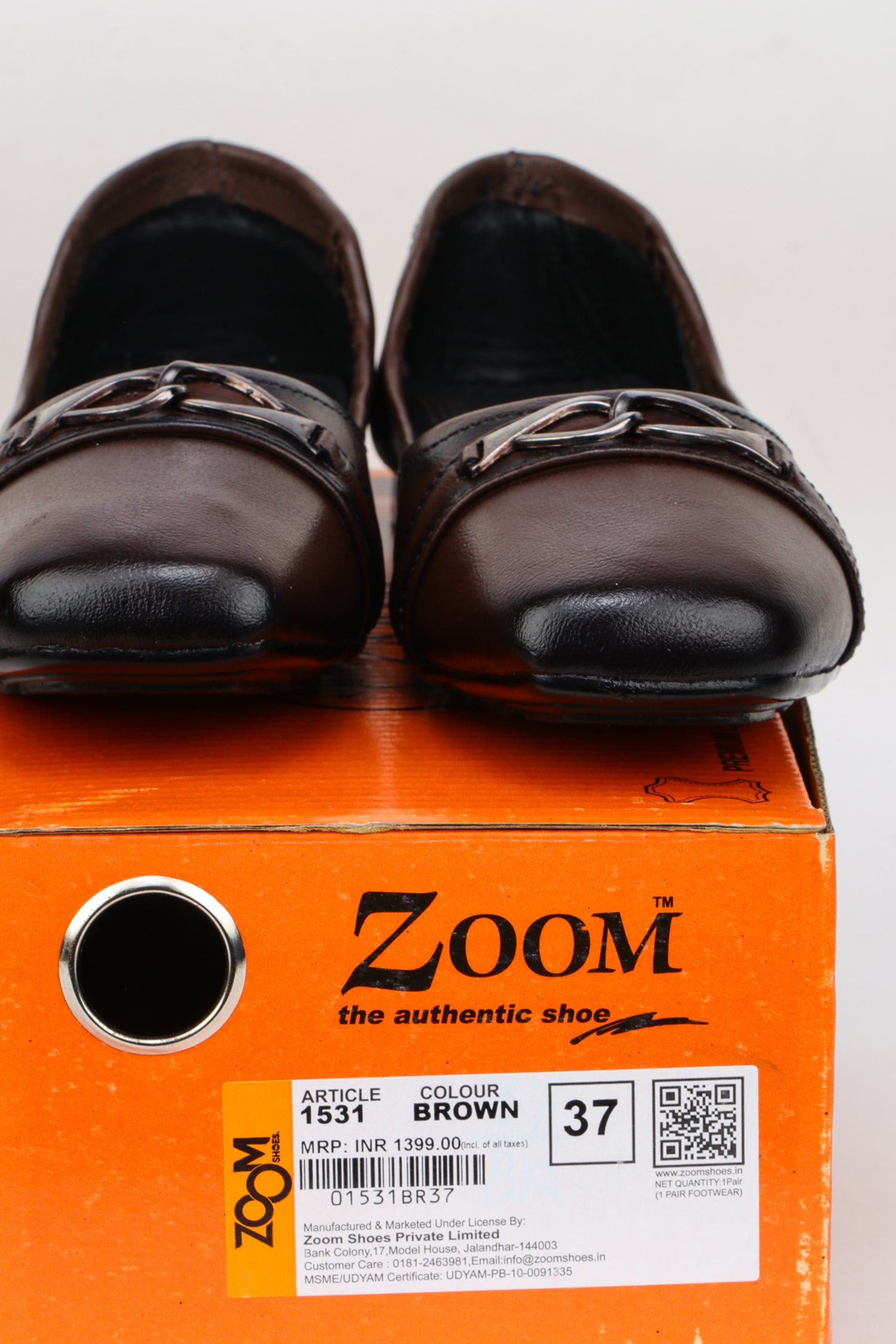 Women’s Genuine Leather Square-Toe Bellies with Metal Trim - 1531